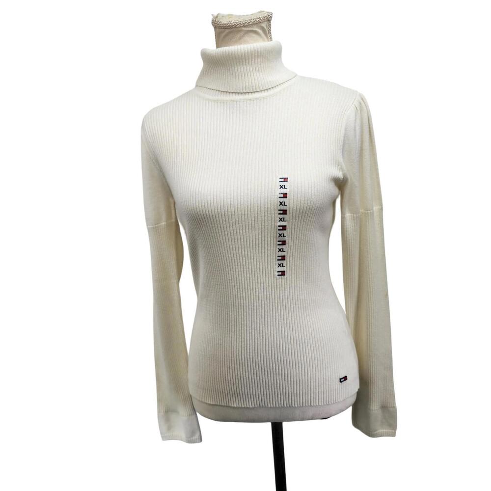 Tommy Hilfiger. Y2k, Cream Turtleneck Sweater. Size: XL NWOT